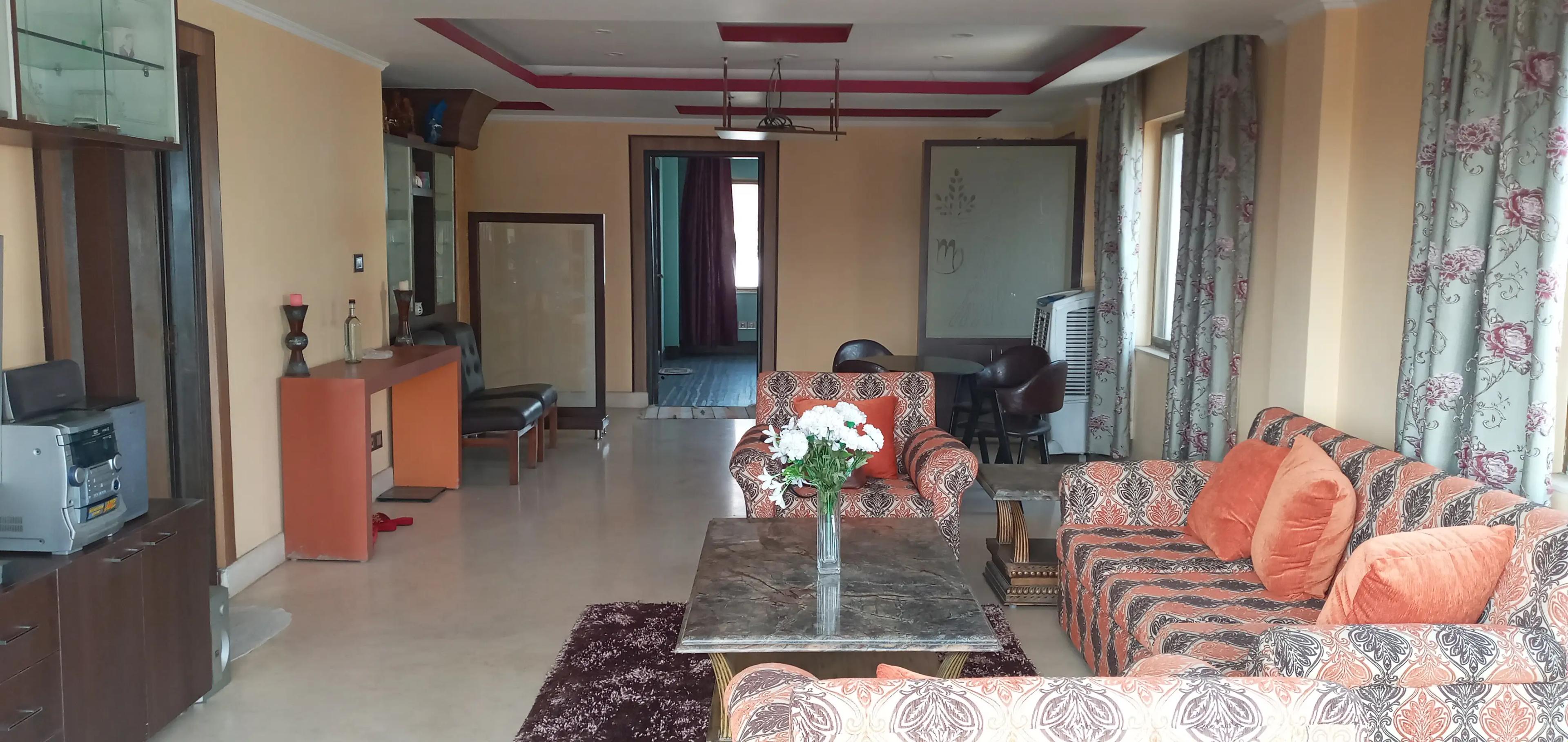 Furnished 2BHK, ~2000 sq. feet, 1 Kitchen, 1 living room, Dining area, 2 bedrooms with walk in closets and attached washrooms, 1 common washroom, 2 balcony areas, Parking area available.-image-1