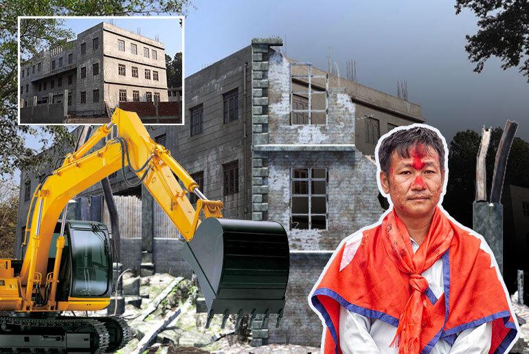 प्रदेश वन निर्देशनालयको भवन भत्काउन  मेयर ‘हर्क साम्पाङ’को चेतावनी,