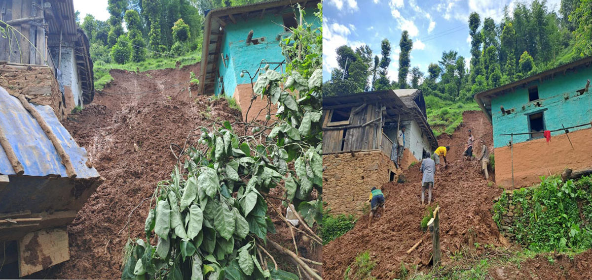 वर्षाका कारण ताप्लेजुङमा २९ परिवार पहिरोको जोखिममा